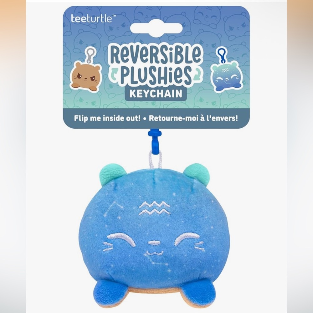 TeeTurtle Reversible Zodiac Aquarius Keychain ♒️